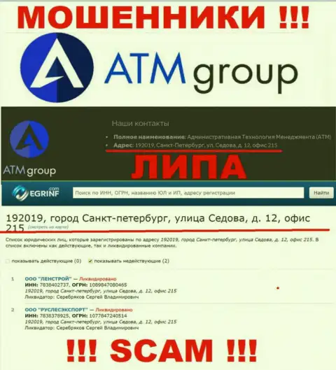 В сети Интернет и на web-ресурсе мошенников ATM Group KSA нет достоверной информации об их местонахождении