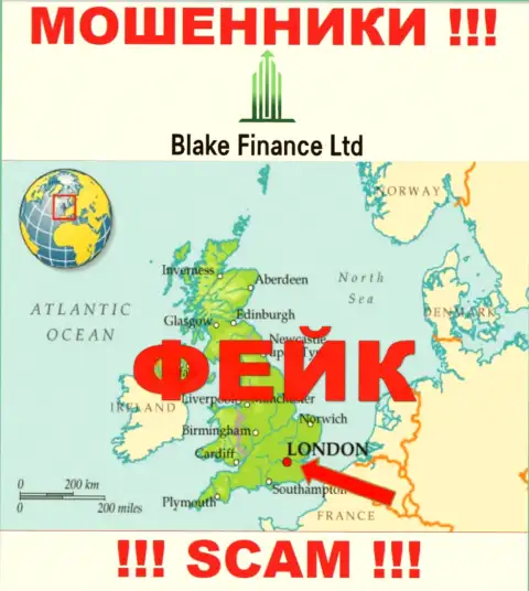 Достоверную информацию о юрисдикции BlakeFinance невозможно отыскать, на сайте компании только лишь липовые сведения