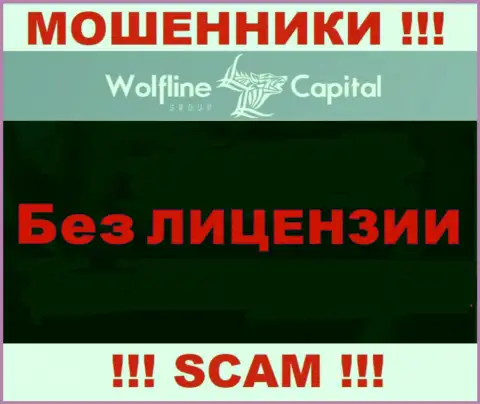 Невозможно отыскать данные о лицензии internet махинаторов Wolfline Capital - ее попросту не существует !!!