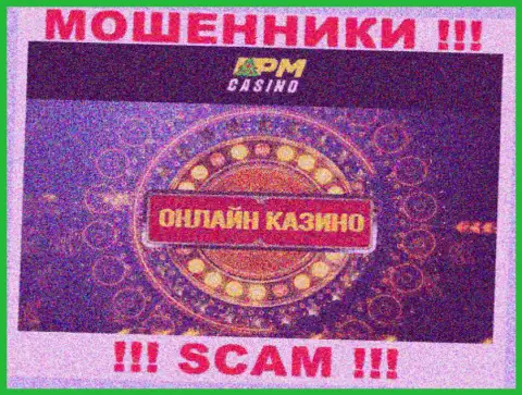 Род деятельности интернет-шулеров PM-Casinos Net - это Казино, однако знайте это обман !