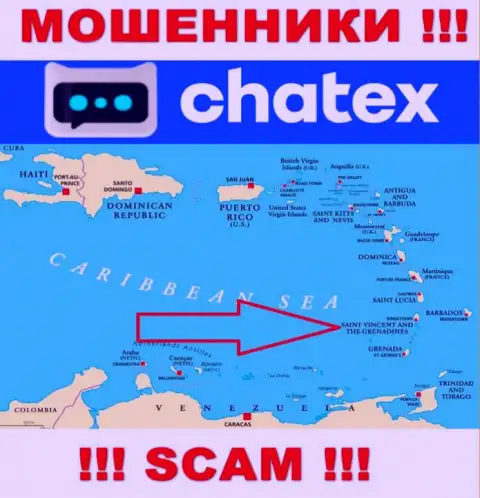 Не доверяйте жуликам Chatex, так как они разместились в оффшоре: Сент-Винсент и Гренадины