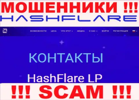 Информация об юридическом лице мошенников HashFlare