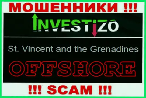 Так как Investizo расположились на территории St. Vincent and the Grenadines, слитые средства от них не вернуть