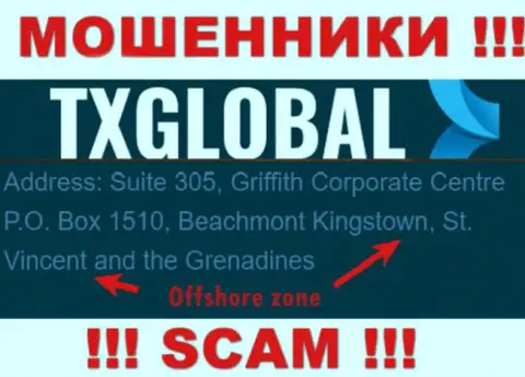 С internet-жуликом TXGlobal Com весьма опасно работать, они базируются в оффшорной зоне: St. Vincent and the Grenadines