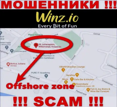Winz Casino имеют оффшорную регистрацию: Curaçao - будьте крайне внимательны, мошенники