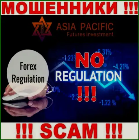 ОЧЕНЬ РИСКОВАННО иметь дело с Asia Pacific Futures Investment, которые не имеют ни лицензионного документа, ни регулирующего органа