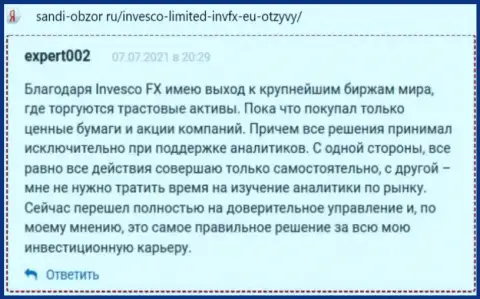 Отзывы трейдеров ИНВФХ касательно условий совершения сделок указанной Forex компании на сайте sandi-obzor ru