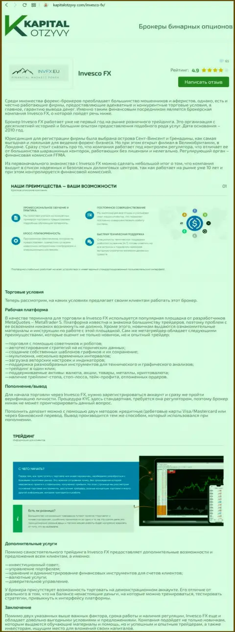 Обзор Форекс дилинговой организации ИНВФХ, взятый с веб-портала КапиталОтзывы Ком
