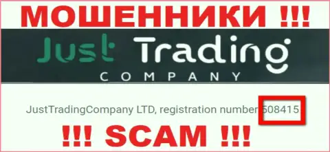 Рег. номер Just Trading Company, который показан мошенниками на их сайте: 508415