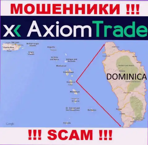 На своем интернет-ресурсе Axiom Trade указали, что они имеют регистрацию на территории - Commonwealth of Dominica