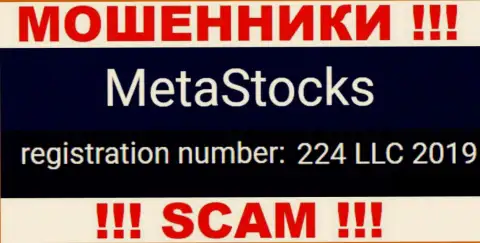 В интернет сети орудуют ворюги MetaStocks !!! Их номер регистрации: 224 LLC 2019