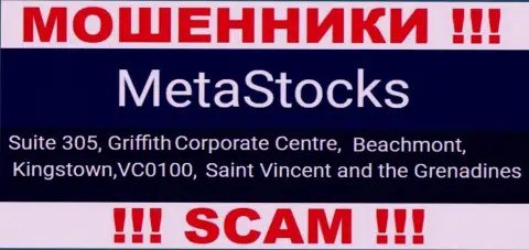 На официальном сайте MetaStocks расположен адрес регистрации этой организации - Suite 305, Griffith Corporate Centre, Beachmont, Kingstown, VC0100, Saint Vincent and the Grenadines (оффшорная зона)