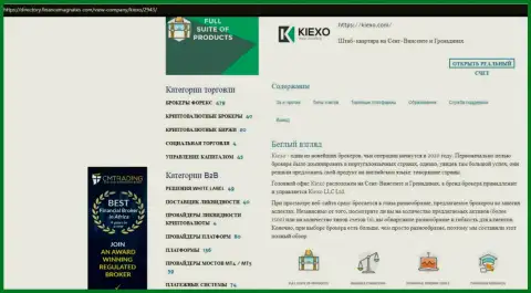 Материал о условиях для трейдинга ФОРЕКС брокерской компании Kiexo Com, опубликованный на сайте директори финансмагнатес Ком